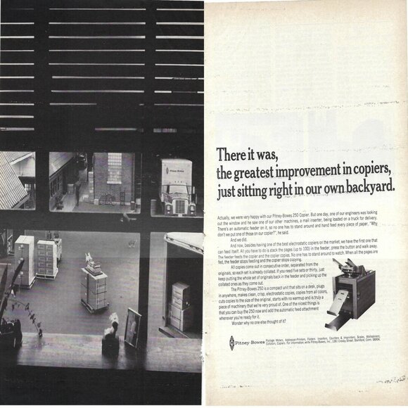 1967 Pitney Bowes Greatest Improvement In Copiers Vintage Mags Print Ad/Poster - Picture 1 of 1